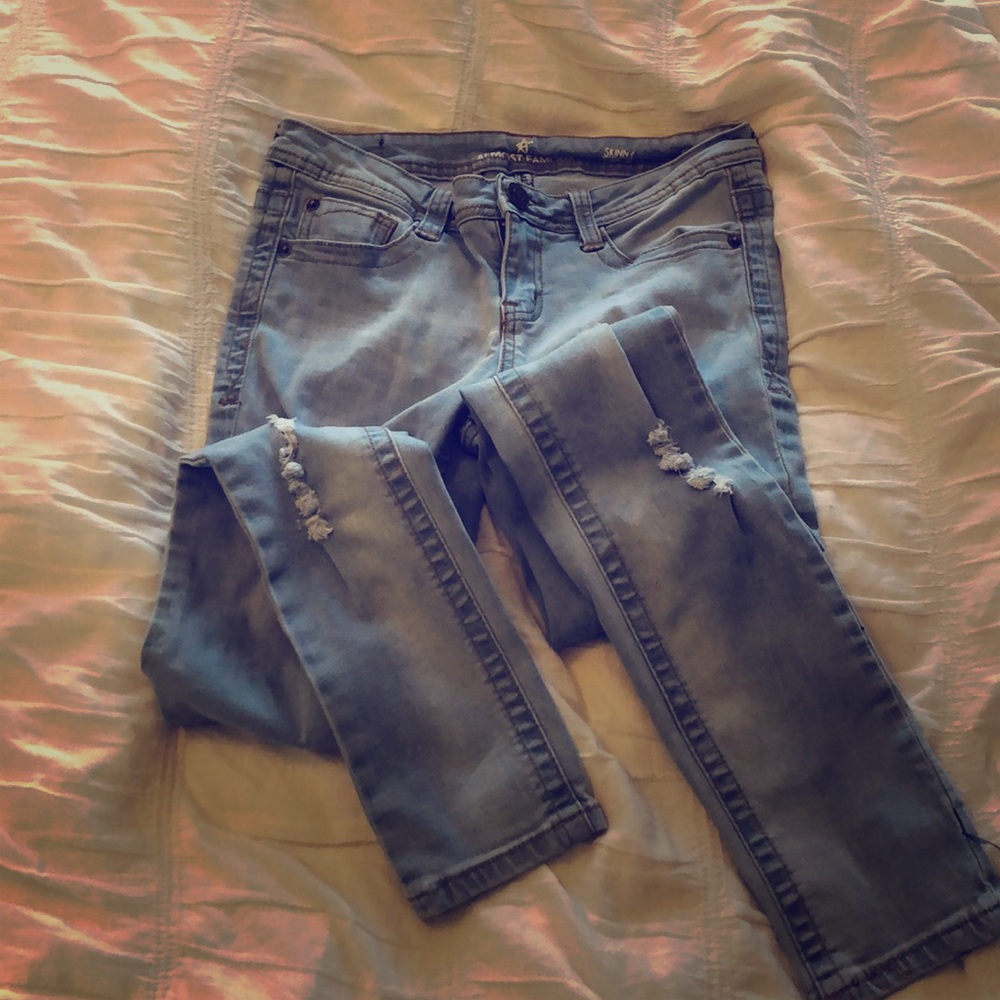 Ripped light denim jeans